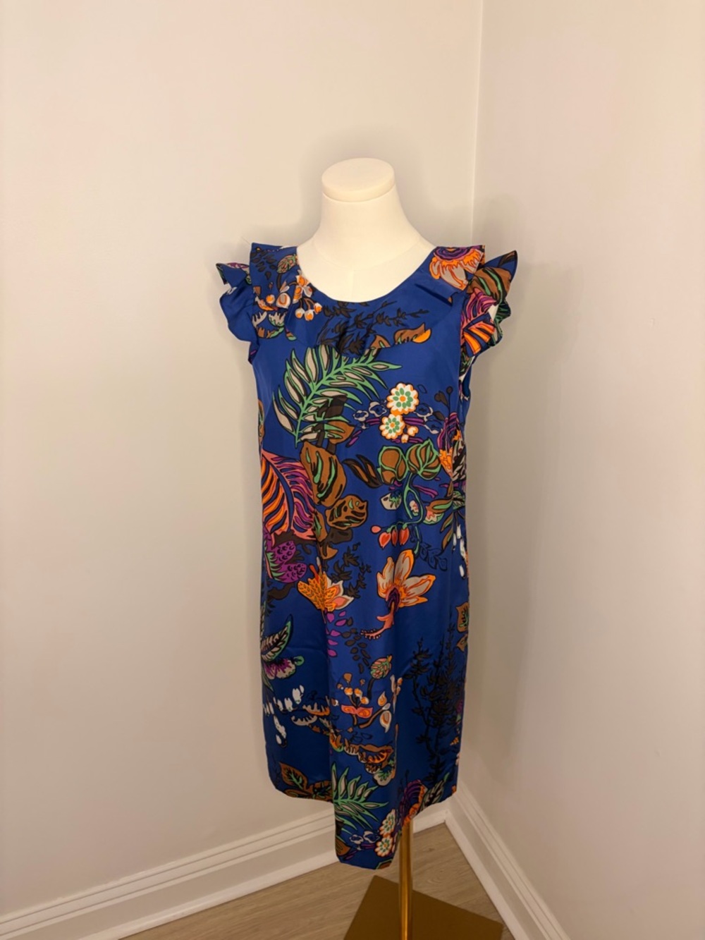 J. Crew Silk Tropical Blur Silk Sleeveless Dress Size 4